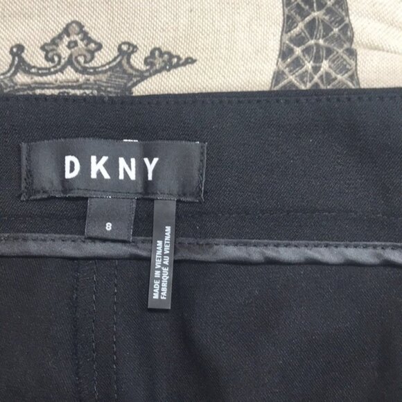 Dkny Faux-Leather Trim Straight-Leg Trousers - Picture 4 of 6
